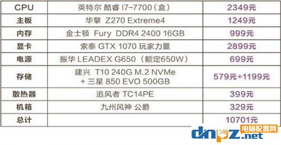 2017暑假高中低端游戏电脑配置清单及价格