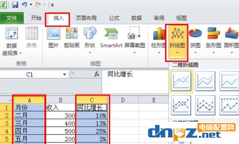 Excel折线图怎么用？winwin7教你excel制作折线图使用方法