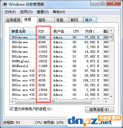 Win7电脑的进程pid怎么查看？